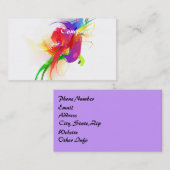 Abstracte Rainbow Loriket Paint Spletters Visitekaartje (Voorkant / Achterkant)