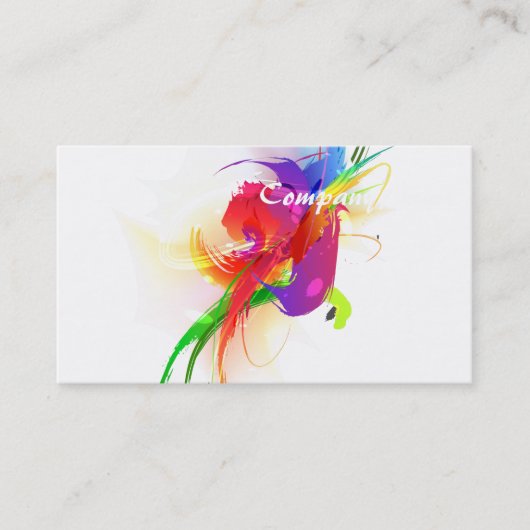 Abstracte Rainbow Loriket Paint Spletters Visitekaartje (Voorkant)