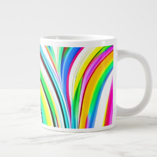 Abstracte Rainbow Marbled Swirls Grote Koffiekop