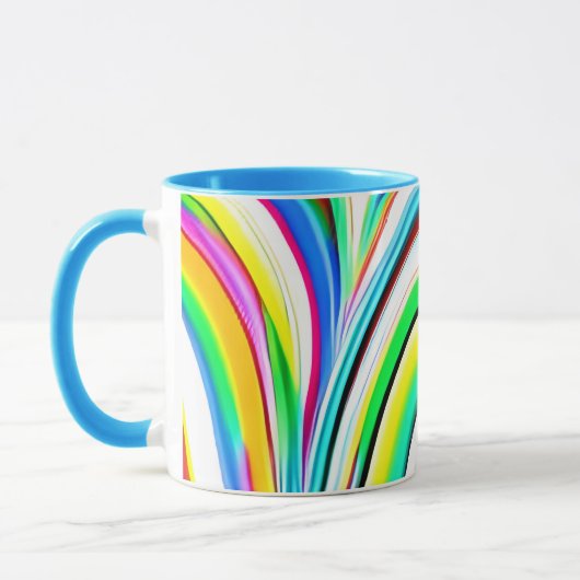 Abstracte Rainbow Marbled Swirls Mok (Links)