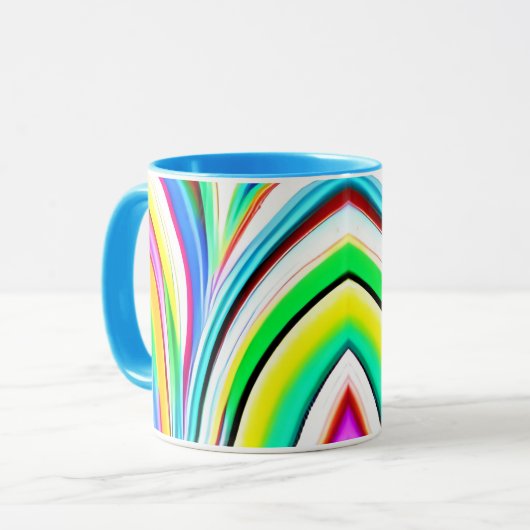 Abstracte Rainbow Marbled Swirls Mok (Voorkant links)