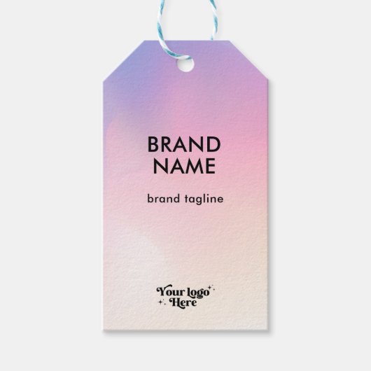 Abstracte Rainbow Pastel Gradient Logo Prijs Hang Cadeaulabel (Voorkant)