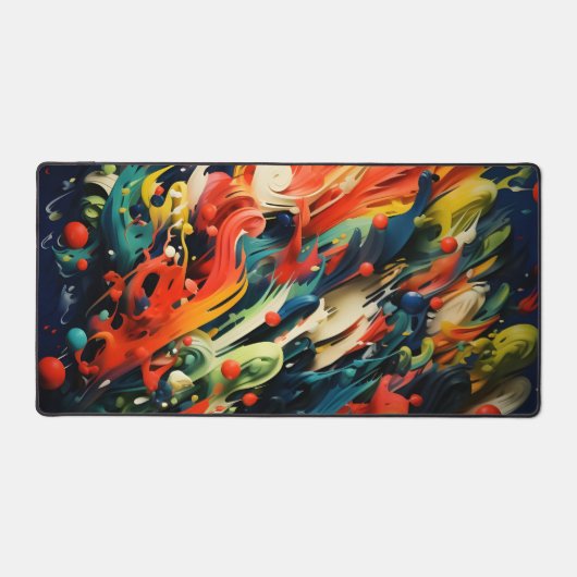 Abstracte Rainbow Splash Rhapsody Art Bureaumat (Voorkant)