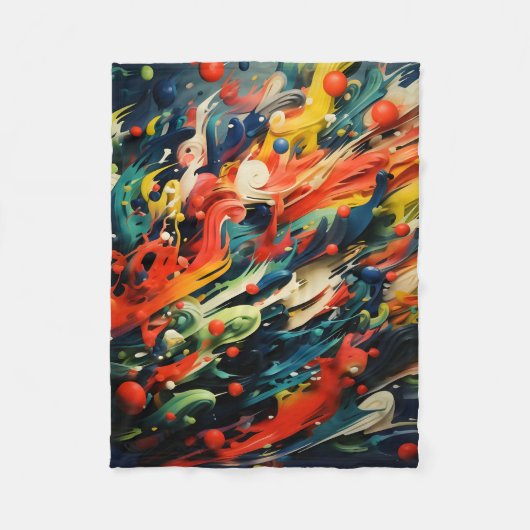 Abstracte Rainbow Splash Rhapsody Art Fleece Deken (Voorkant)