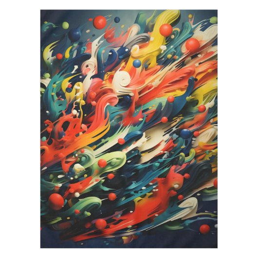 Abstracte Rainbow Splash Rhapsody Art Tafelkleed (Voorkant)
