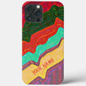 Abstracte Rainbow Stripes Inspirivity Modern Fun Case-Mate iPhone Case (Achterkant)