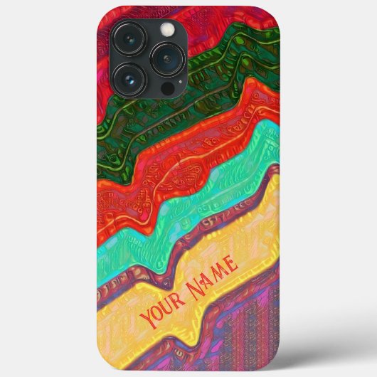 Abstracte Rainbow Stripes Inspirivity Modern Fun Case-Mate iPhone Case (Achterkant)