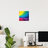 Abstracte Rainbow Swirl Canvas afdrukken Poster (Thuiskantoor)
