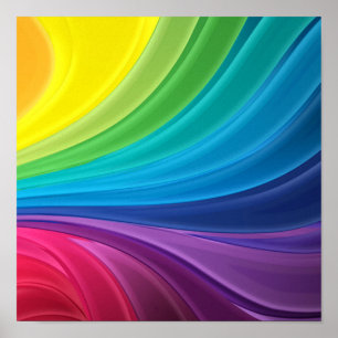 Abstracte Rainbow Swirl Canvas afdrukken Poster