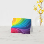 Abstracte Rainbow Swirl Note Kaart (Gele Bloem)