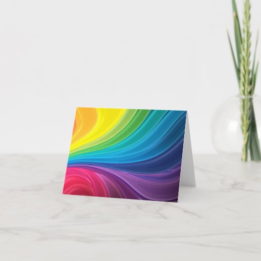 Abstracte Rainbow Swirl Note Kaart (Voorkant)