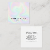 Abstracte Rainbow Swirls Hair Stylist & Nail Tech Vierkante Visitekaartje (Voorkant / Achterkant)