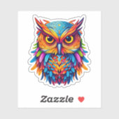 Abstracte Rainbow Uil Kleurrijke Waterverf Kunstwe Sticker (Vel)