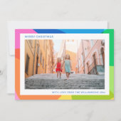 Abstracte Rainbow Unique 2 foto Moderne Kerst Feestdagenkaart (Voorkant)