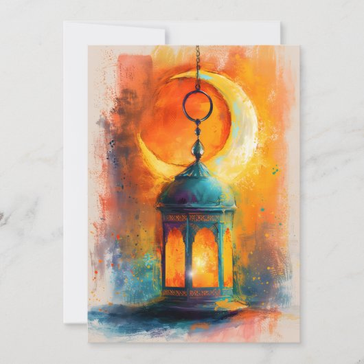 Abstracte Ramadan Crescent Elegance رمضانكري م Kaart (Voorkant)