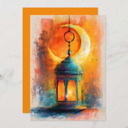 Abstracte Ramadan Crescent Elegance رمضانكري م Kaart (Voorkant / Achterkant)