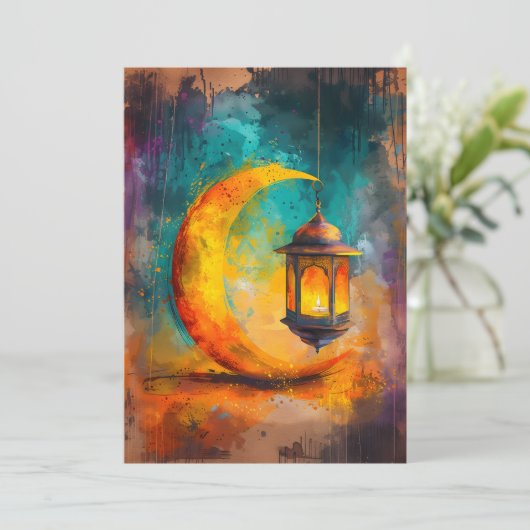 Abstracte Ramadan Crescent Elegance هلالرضما ن Kaart (Staand voorkant)