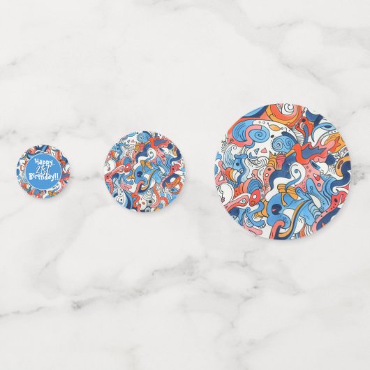 Abstracte Random Hand-getrokken Doodles Confetti (Achterkanten)