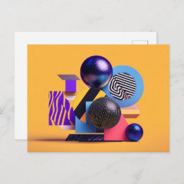 Abstracte rangschikking met kleurrijke bollen briefkaart