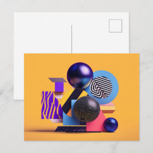 Abstracte rangschikking met kleurrijke bollen briefkaart