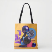 Abstracte rangschikking met kleurrijke bollen tote bag (Voorkant)