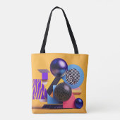 Abstracte rangschikking met kleurrijke bollen tote bag (Achterkant)