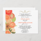 Abstracte Ranunculus Herfst Bloemen bruiloft Uitno Kaart (Voorkant / Achterkant)