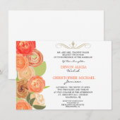 Abstracte Ranunculus Herfst Flowers Wedding Invite Kaart (Voorkant / Achterkant)