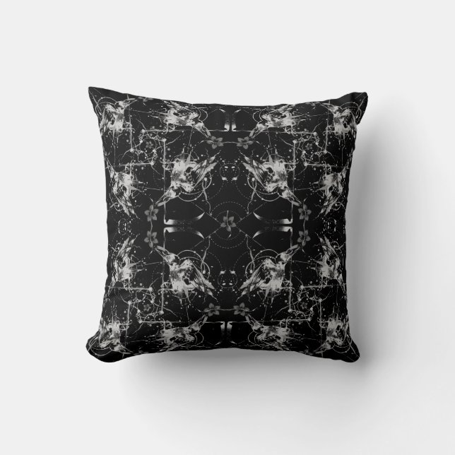 Abstracte Raven Cotton Pillow Kussen (Voorkant)