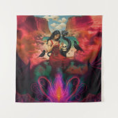 Abstracte Raven Skull Occult Dark Witchy AI Art Wandkleed (Voorkant)