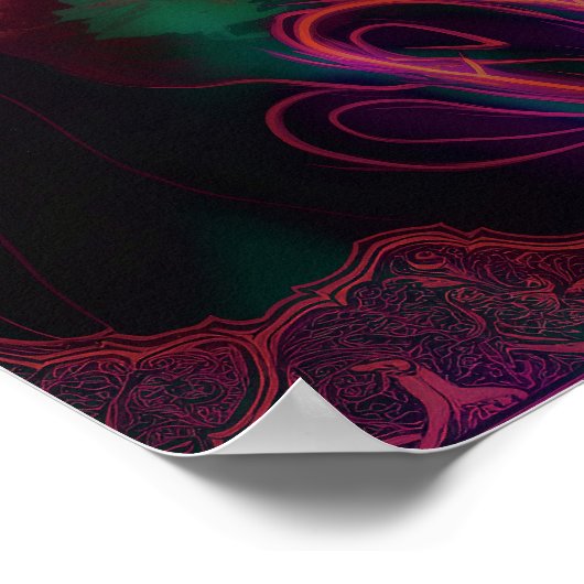 Abstracte Raven Skull Witchy AI Art Matte Waarde Poster (Hoek)