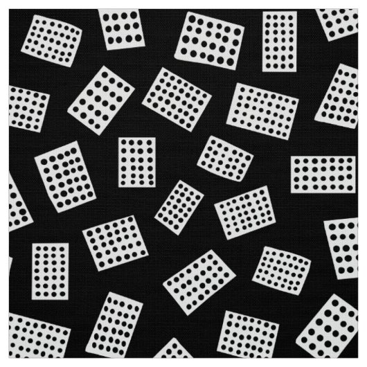 Abstracte rechthoeken 081122 - wit op zwart stof (Swatch)