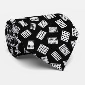 Abstracte rechthoeken 081122 - wit op zwart stropdas (Opgerold)
