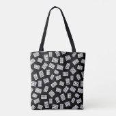 Abstracte rechthoeken 081122 - wit op zwart tote bag (Achterkant)