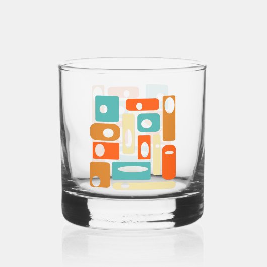 Abstracte Rechthoeken Atomic Era Mid Century Moder Whisky Glas (Voorkant)
