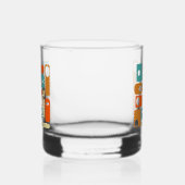 Abstracte Rechthoeken Atomic Era Mid Century Moder Whisky Glas (Links)
