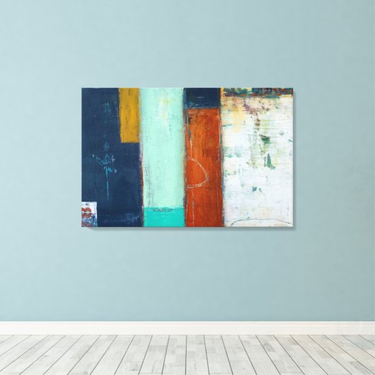 Abstracte rechthoeken canvas afdruk (Insitu (Houten vloer))