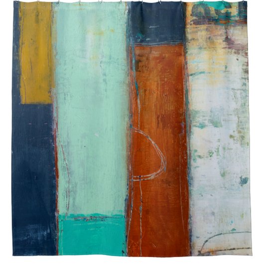 Abstracte rechthoeken douchegordijn (Voorkant)