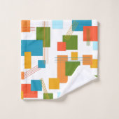 Abstracte rechthoeken en lijnen bad handdoek (Wasdoekje)