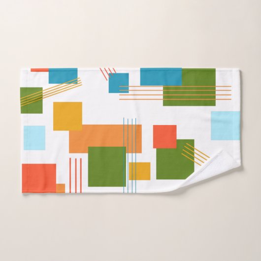 Abstracte rechthoeken en lijnen bad handdoek (Handdoek)