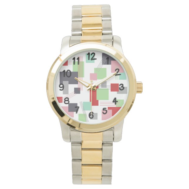 Abstracte rechthoeken en lijnen horloge (Voorkant)