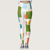 Abstracte rechthoeken en lijnen leggings (Voorkant)
