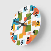 Abstracte rechthoeken en lijnen ronde klok (Hoek)