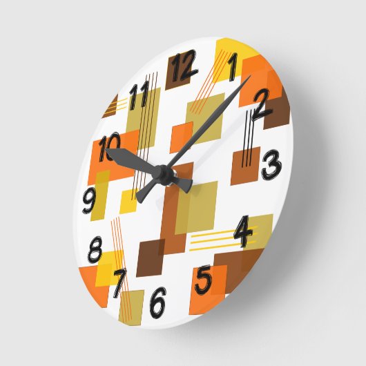Abstracte rechthoeken en lijnen ronde klok (Hoek)
