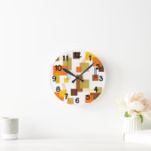 Abstracte rechthoeken en lijnen ronde klok (Huis)