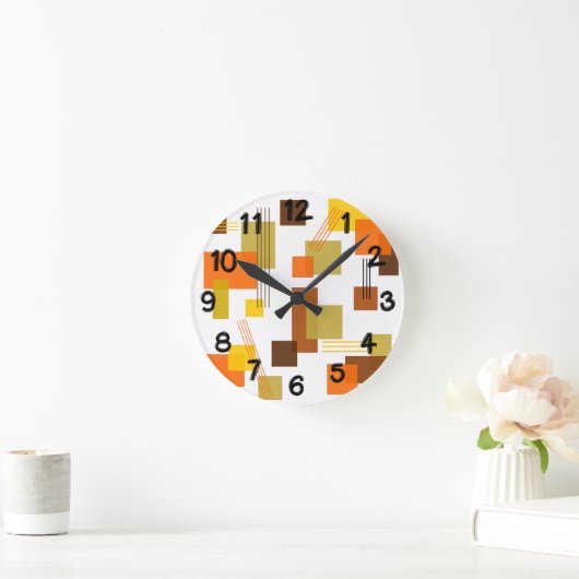 Abstracte rechthoeken en lijnen ronde klok (Huis)