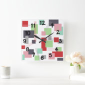 Abstracte rechthoeken en lijnen  vierkante klok (Huis)