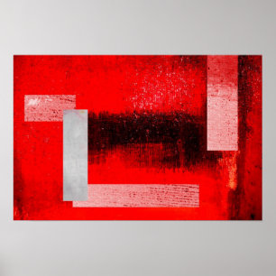 Abstracte rechthoeken en vierkantjes Art Poster Af