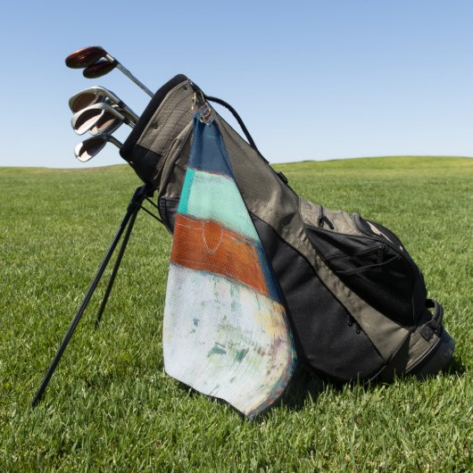 Abstracte rechthoeken golfhanddoek (Groen)