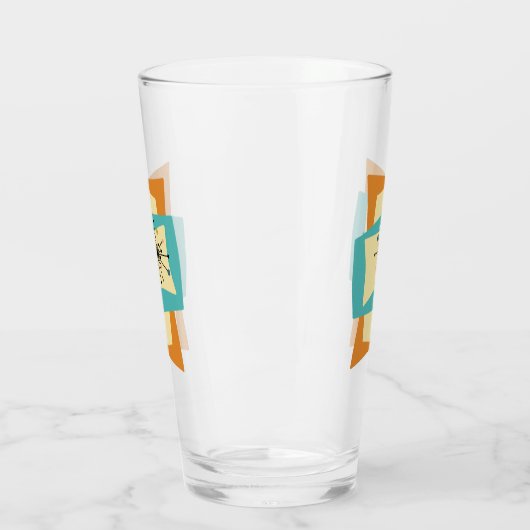 Abstracte rechthoeken Mid Century Modern Glas (Links)